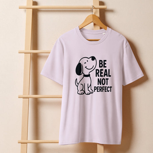 Be Real Not Perfect - Unisex organic ribbed neck t-shirt
