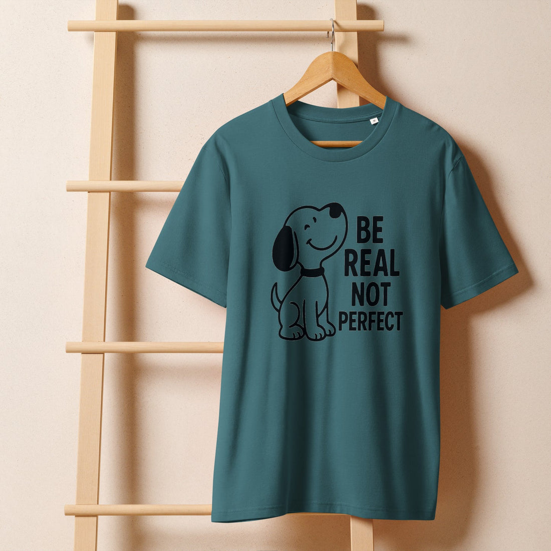 Be Real Not Perfect - Unisex organic ribbed neck t-shirt